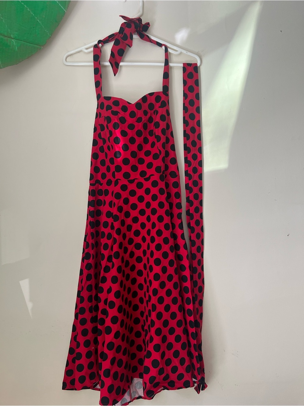 Girls' Red & Black Polka Dot Halter Dress